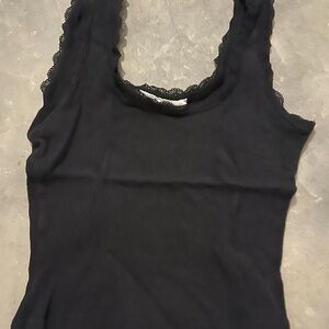 LF Emma and Sam Black Lace Trim Crop Top